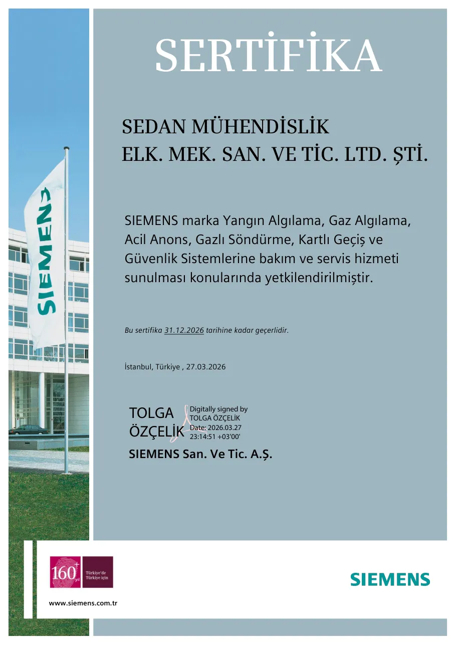 Image of the Siemens authorisation certificate