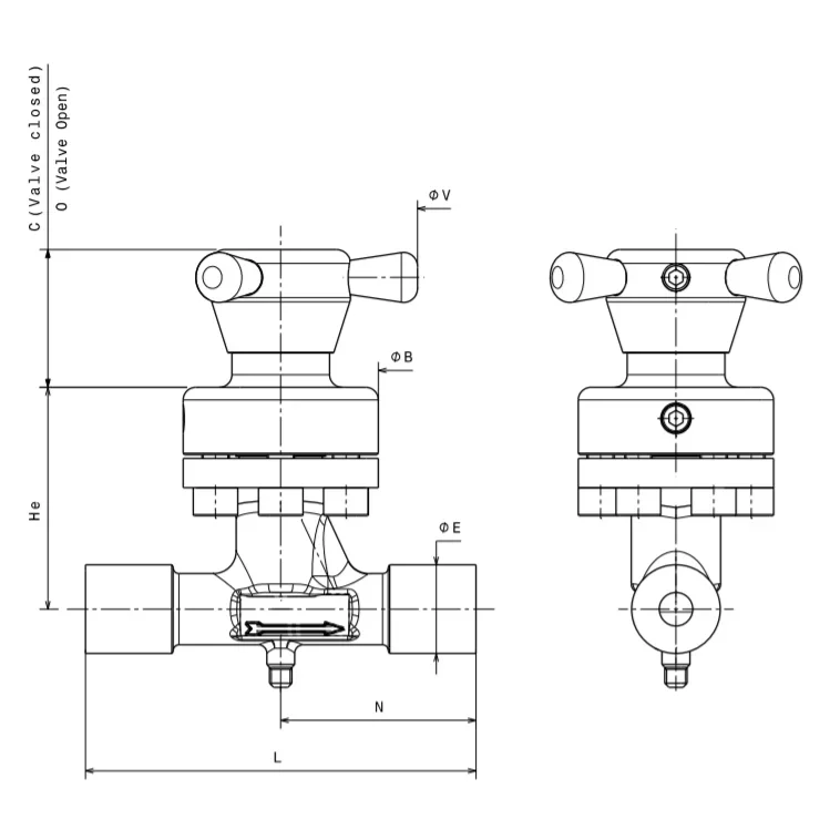 Bellows high pressure valve for HP, UHP, corrosive gases and fluids – HP2000 — 2