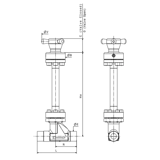 Bellows low to high pressure valve for HP, UHP, cryogenic gases and fluids – K900 — 2