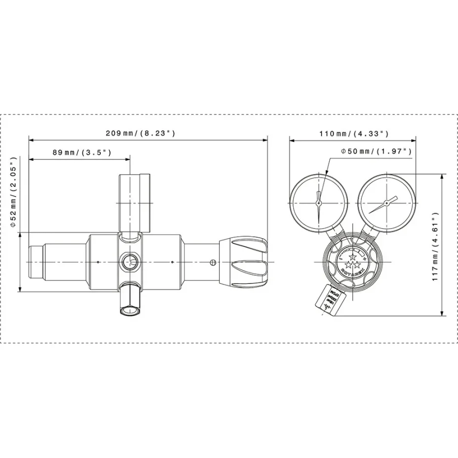 Diaphragm dual stage high pressure regulator with cartridge - DC280/DC380 — 1