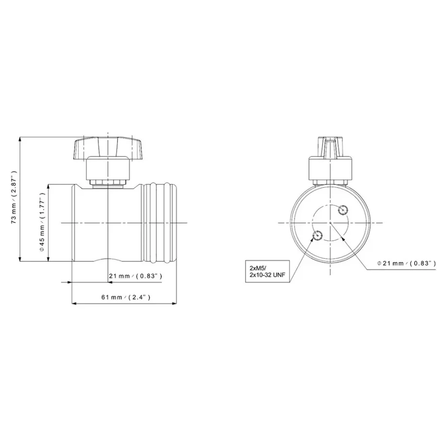 Diaphragm low pressure line valve - VM20 — 2