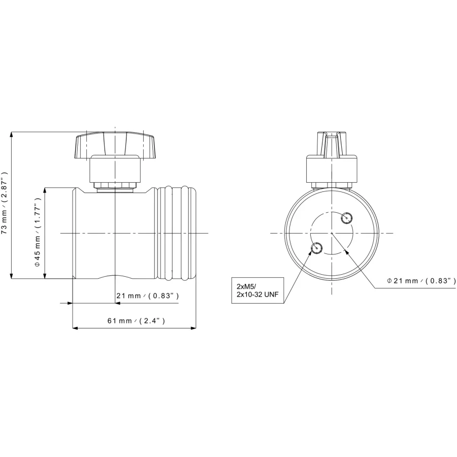Diaphragm low pressure line valve - VM20 — 5