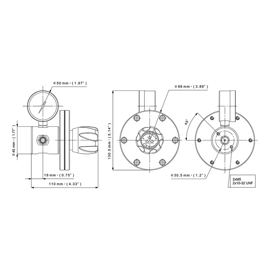 Diaphragm low pressure regulator for very low outlet pressure - S20-0.1 — 2