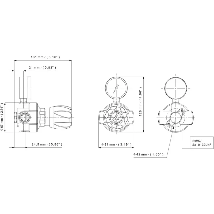 Diaphragm low pressure regulator with balanced valve for very high flow - DC50 — 2