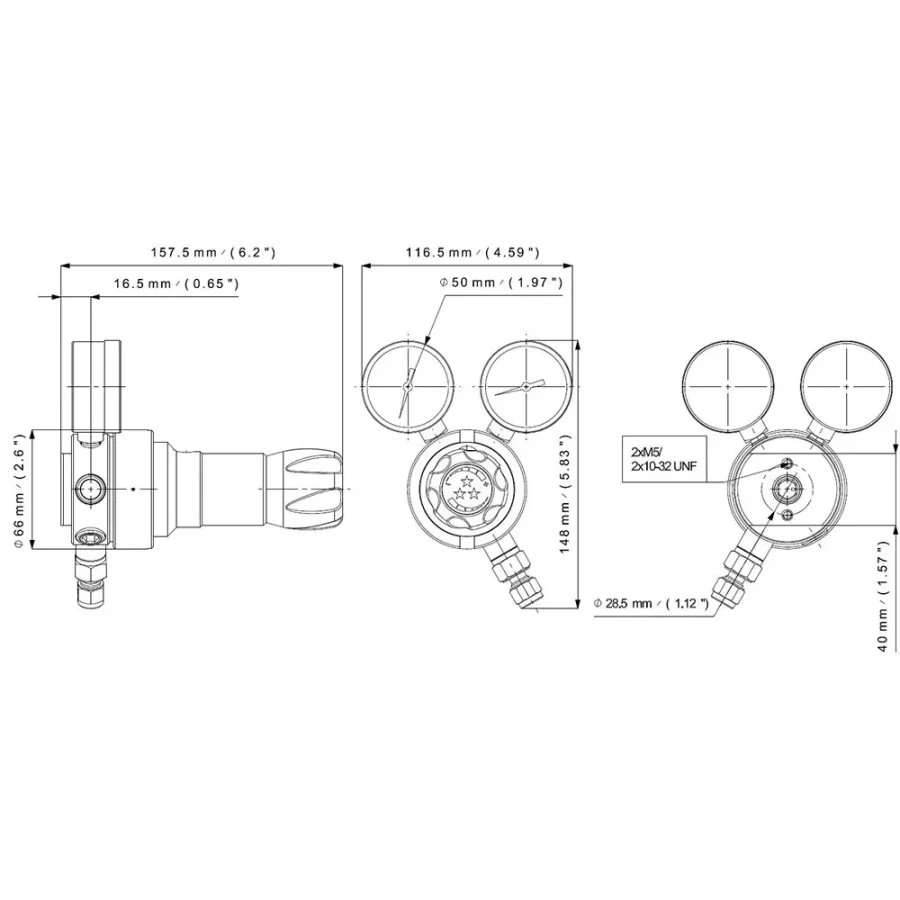 Diaphragm single stage high pressure regulator - S220 — 1