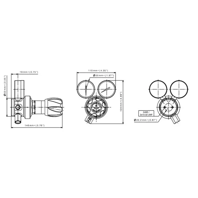 Diaphragm Single Stage High Pressure Regulator with Cartridge for Food Industry – SC290 — 1