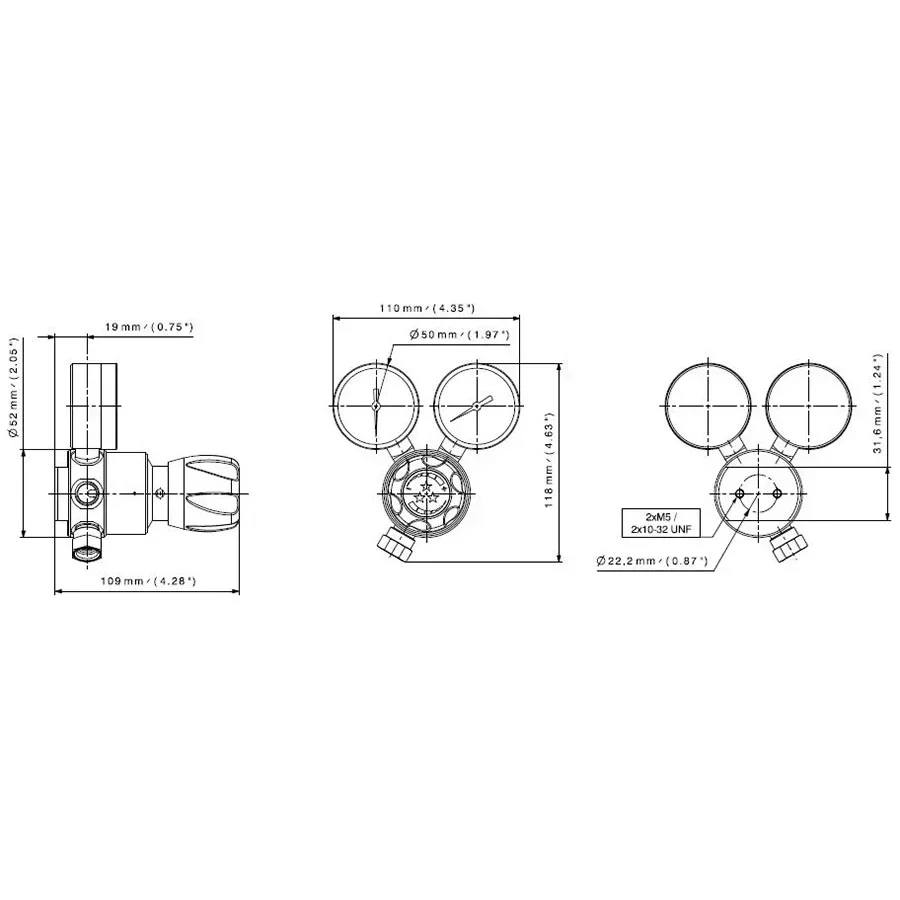 Diaphragm single stage high pressure regulator with cartridge - SC280/SC380 — 1