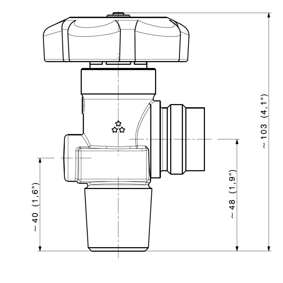 Direct seal brass cylinder valve for high purity gases - D203 — 1
