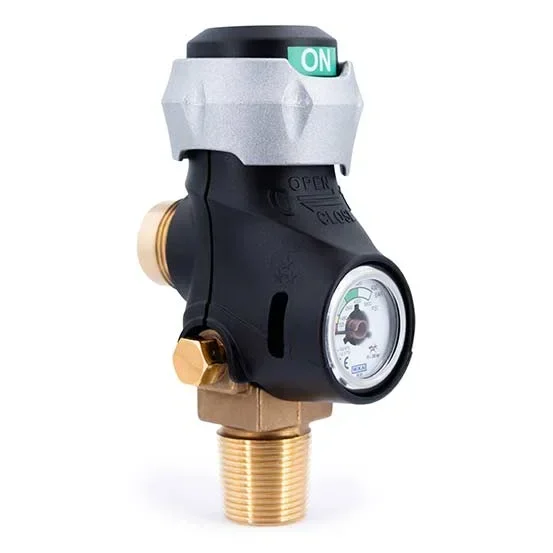 Ergonomic Quarter-Turn Actuated Residual Pressure Valve with Pressure Gauge — üretici ürün görseli