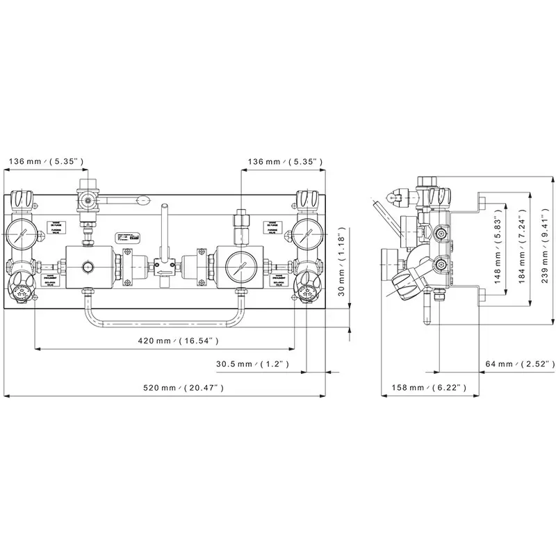 High flow automatic switchover board with manual reset - CEN — 2