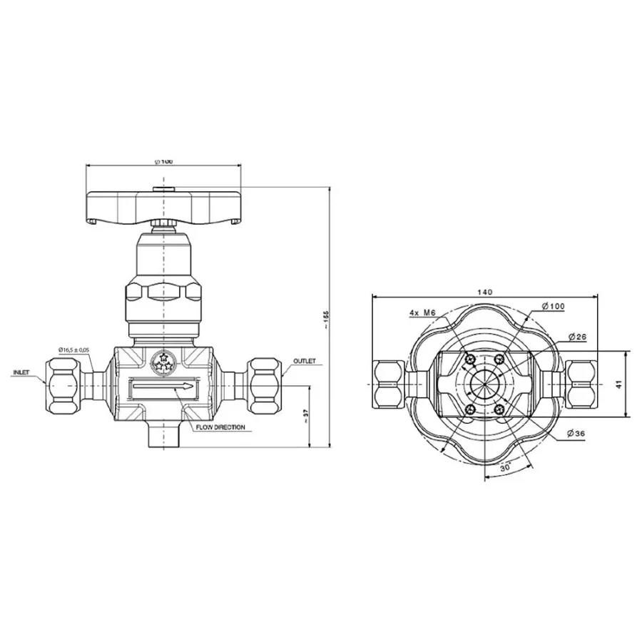 High pressure bundle valve for hydrogen, helium and other gases – D615 ​ — 2