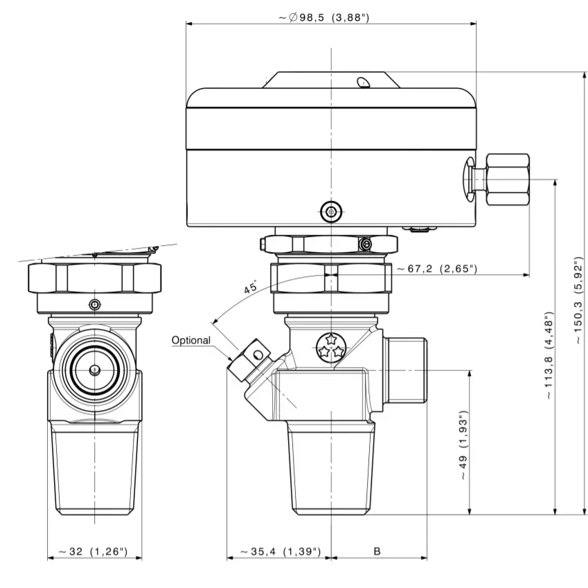 High pressure cylinder and bundle valve with pneumatic actuator for corrosive gases - D131 — 1