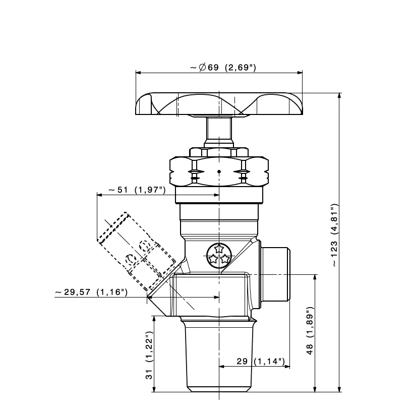 High pressure cylinder valve specific applications - D488 — 2