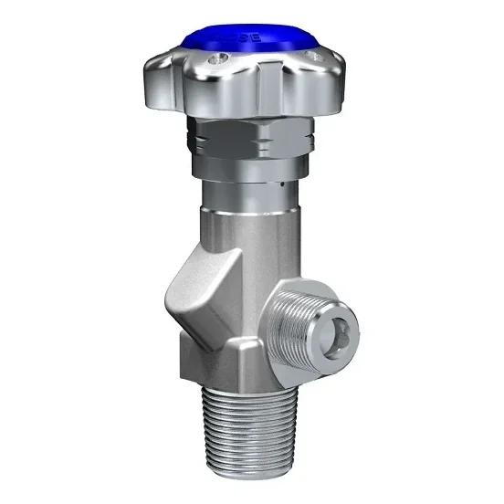 High pressure cylinder valve with spring loaded v-gaskets and RPV – D167S — üretici ürün görseli