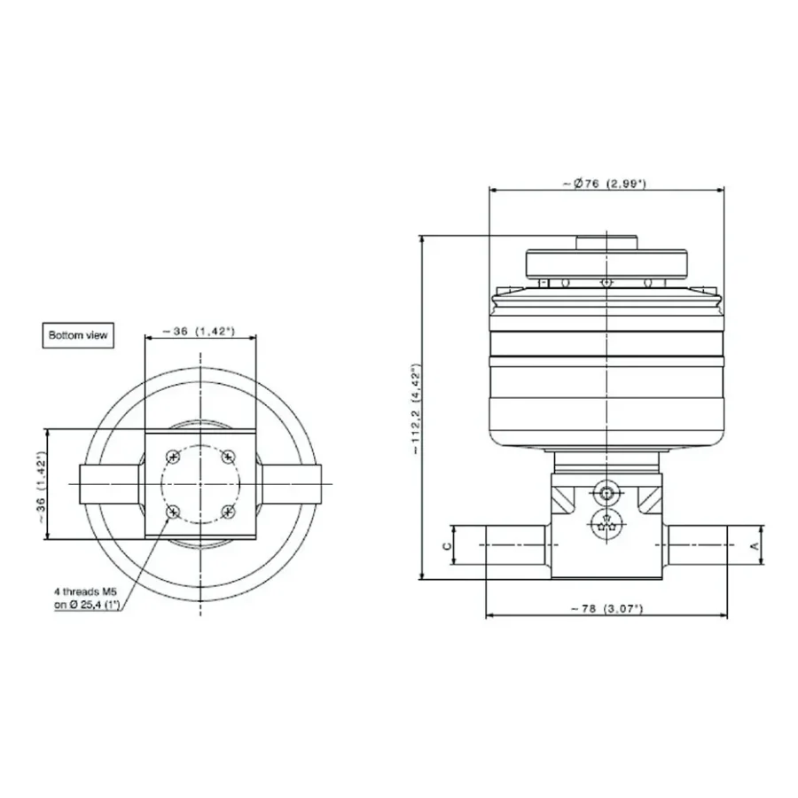 High Pressure line valve for UHP gases with pneumatic actuator – D688 — 1