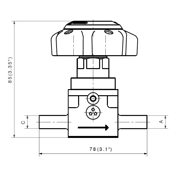 High Pressure manual line valve for UHP gases – D604 — 1