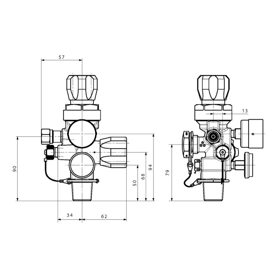 Integrated valve with adjustable pressure regulator - DUCAL D551 — 2