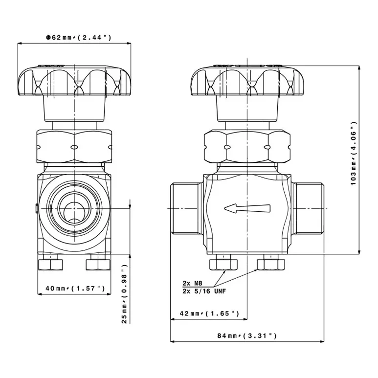 Line valve for acetylene use - HP12 — 1