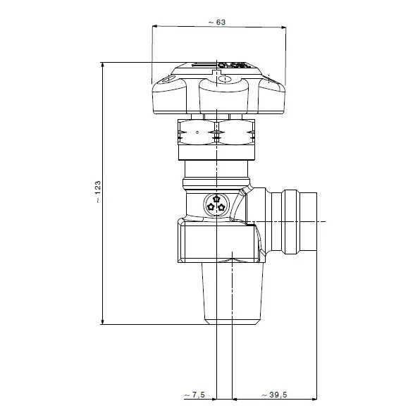 Packed cylinder valve for NO gas mixtures - D113 — 1