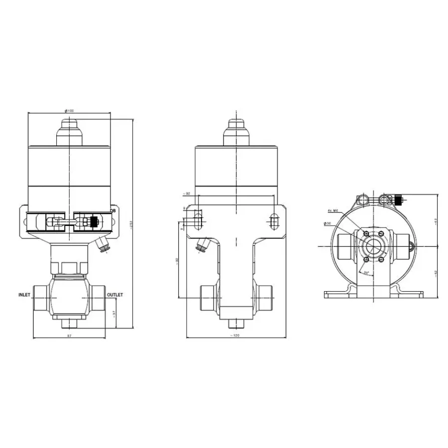 Pneumatic high-pressure bundle valve for hydrogen, helium and other gases - D655 — 2