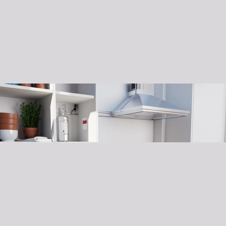 Residential kitchen fire suppression system — 1