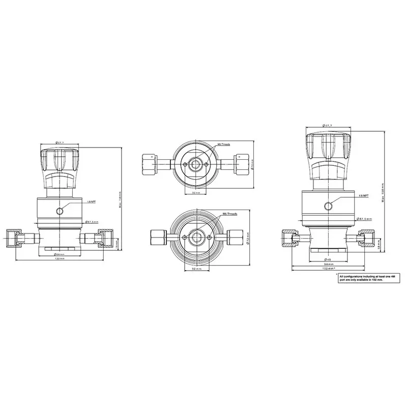 Sub-atmospheric pressure regulator for HP & UHP gases - RX4100 — 1
