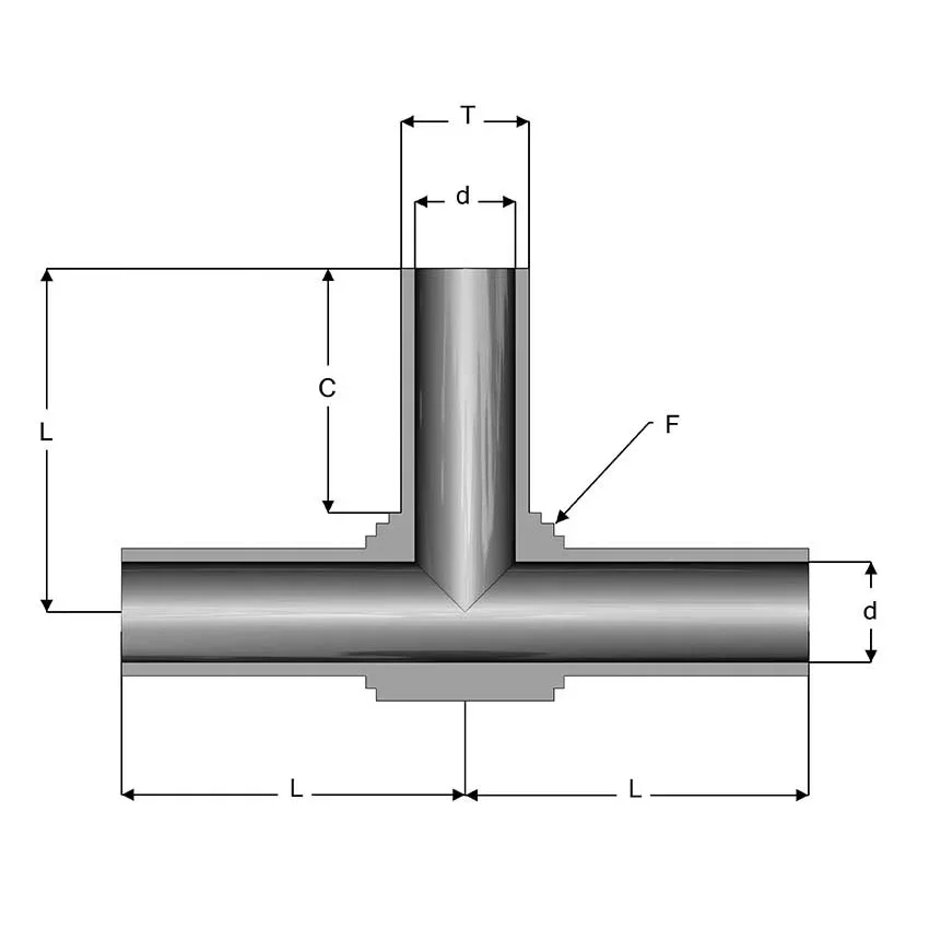 UHP Fitting Automatic Buttweld Tee Without Shoulder - T-ABW — 1