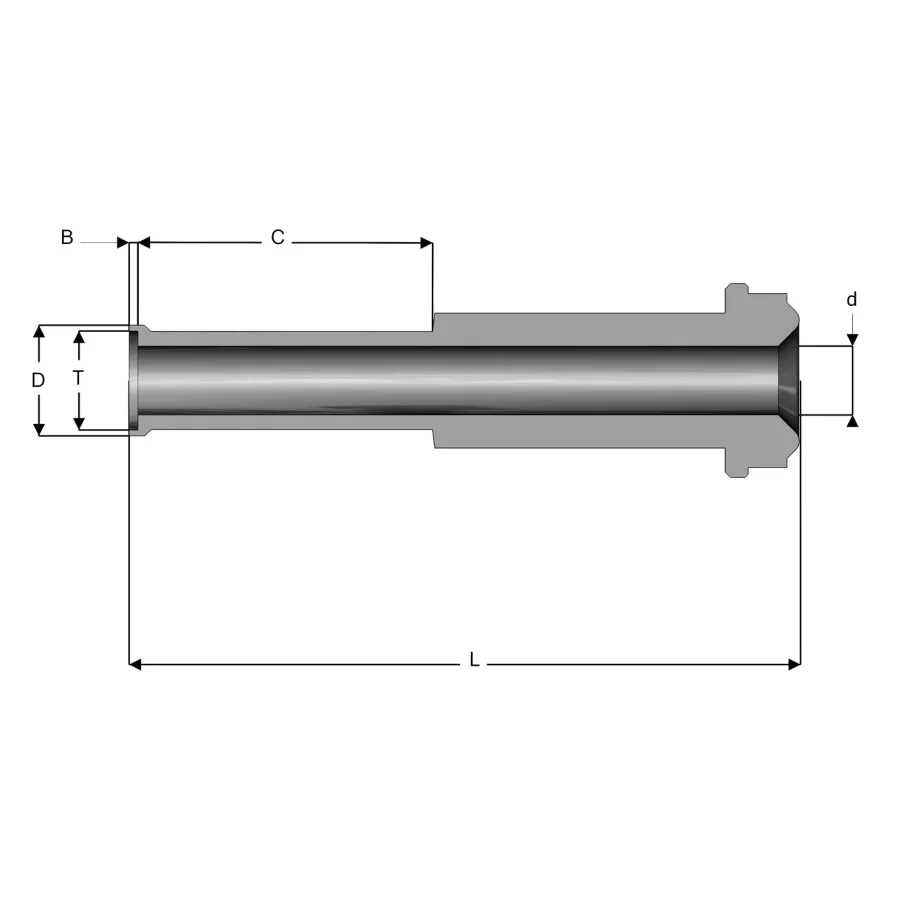 UHP Fitting Automatic Tube Weld Male Gland - EF-AB — 1