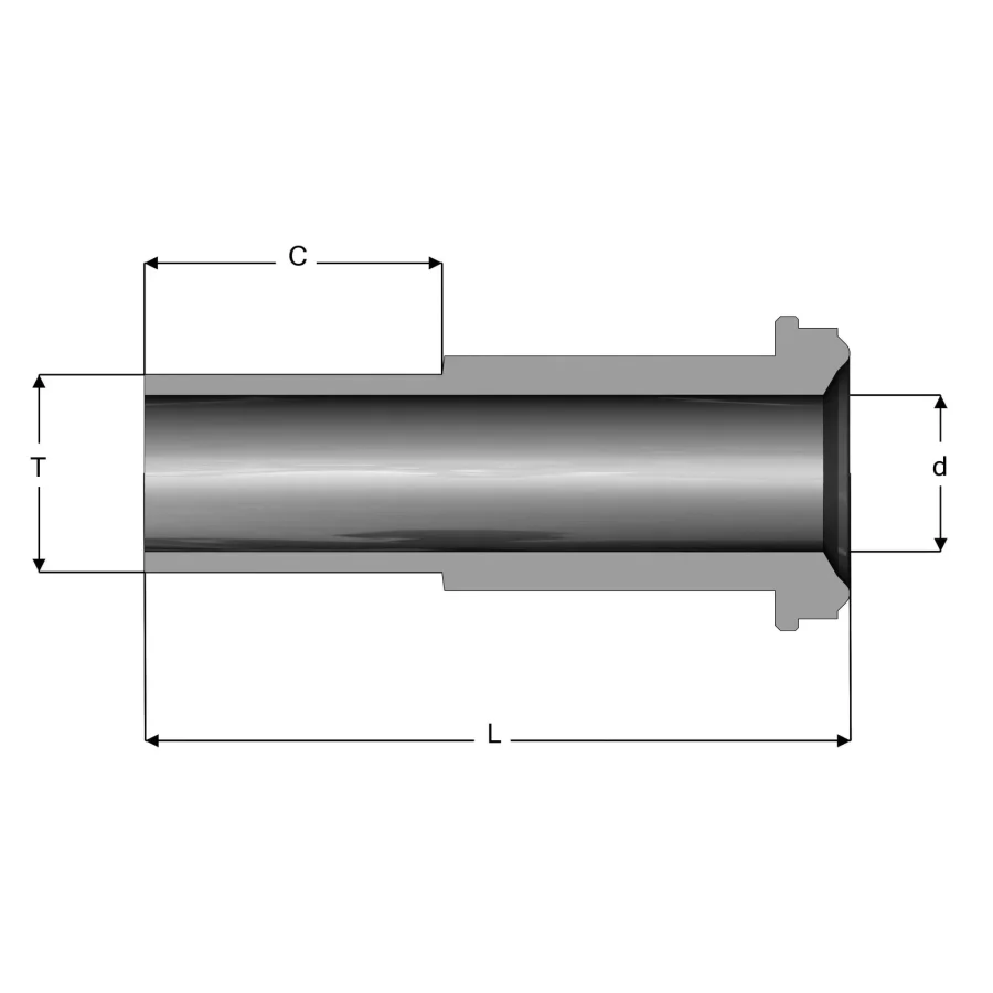 UHP Fitting Automatic Tube Weld Male Gland - EM-AB — 1