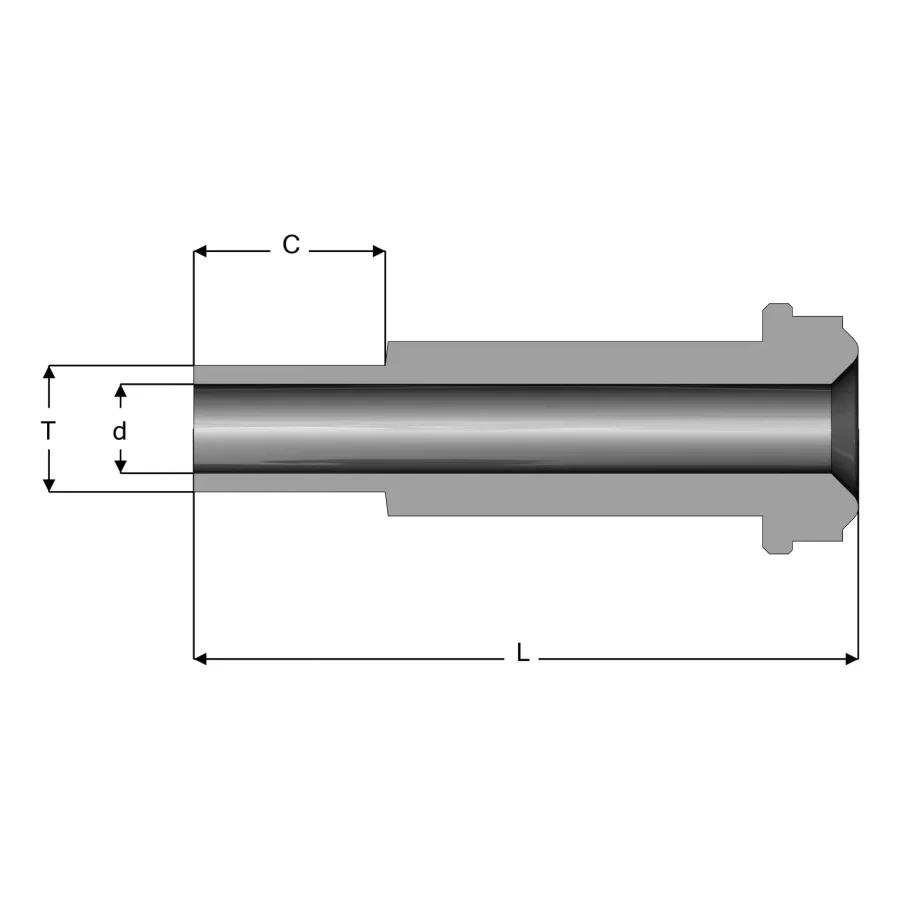UHP Fitting Automatic Tube Weld Male Gland - EMS-AB — 1