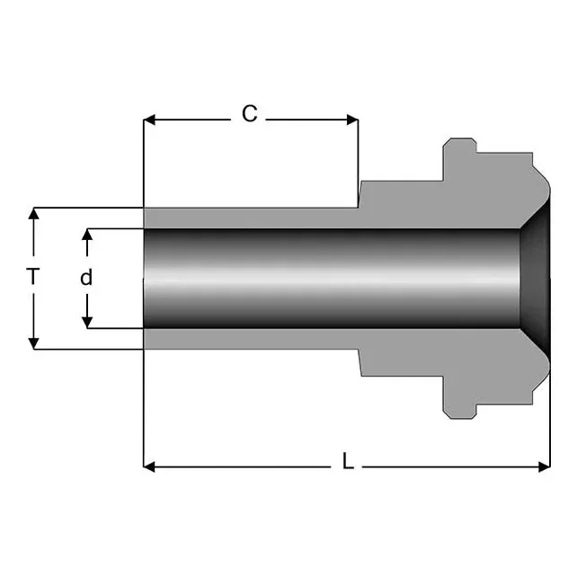 UHP Fitting Automatic Tube Weld Short Female Gland - EMCS-AB — 1