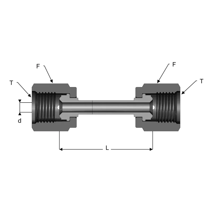 UHP Fitting Double Female Union - U-F — 1