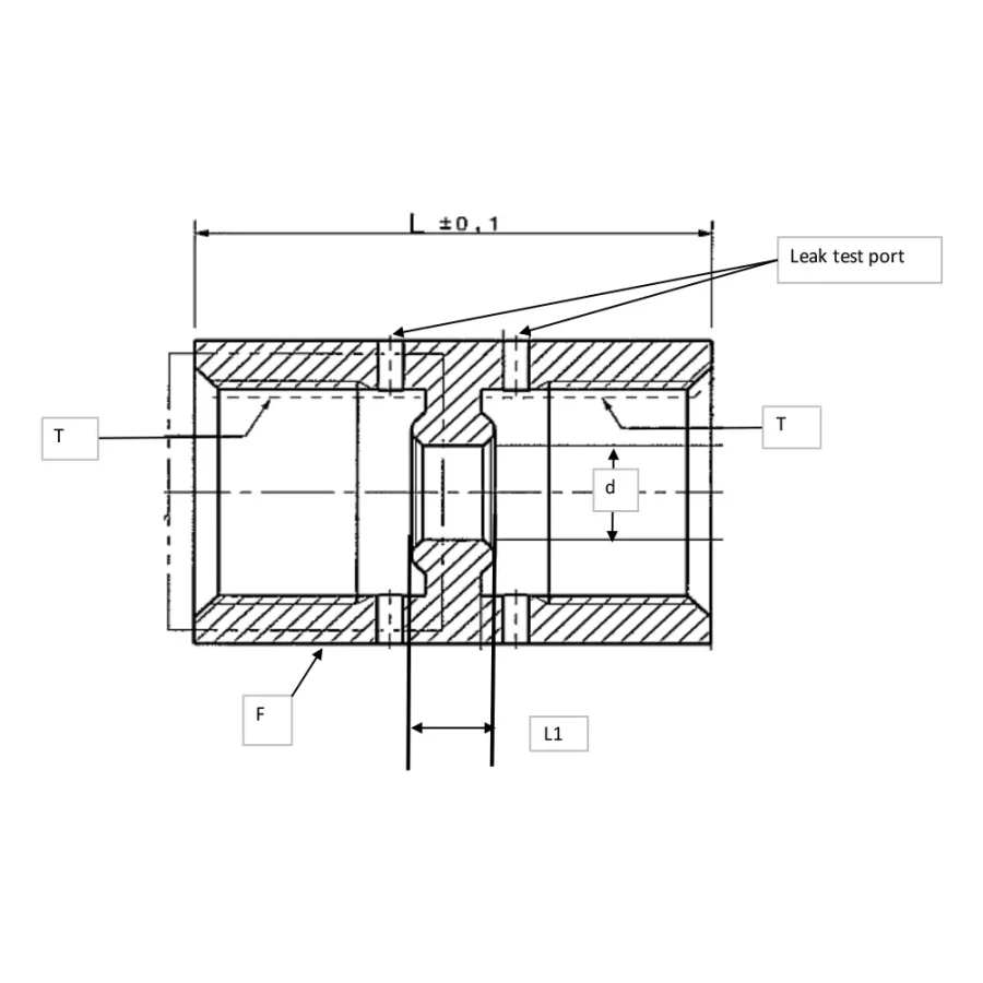UHP Fitting Double Female Union - UDF — 1