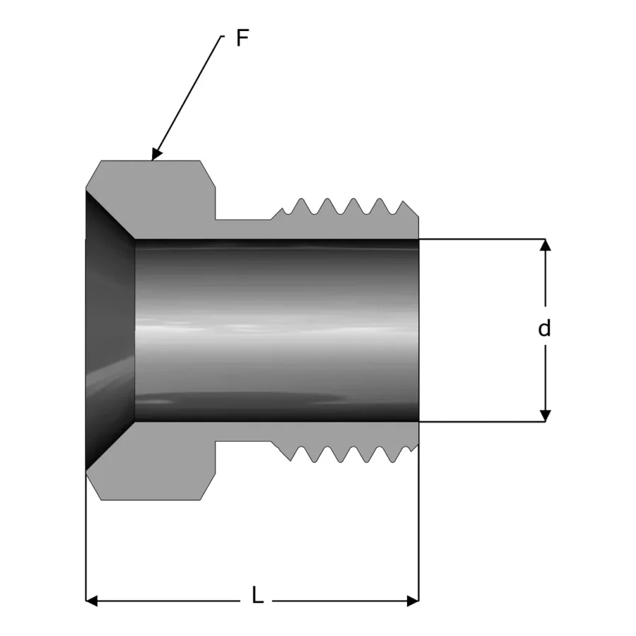 UHP Fitting Male Nut for High Flow Applications - MN-HF — 1