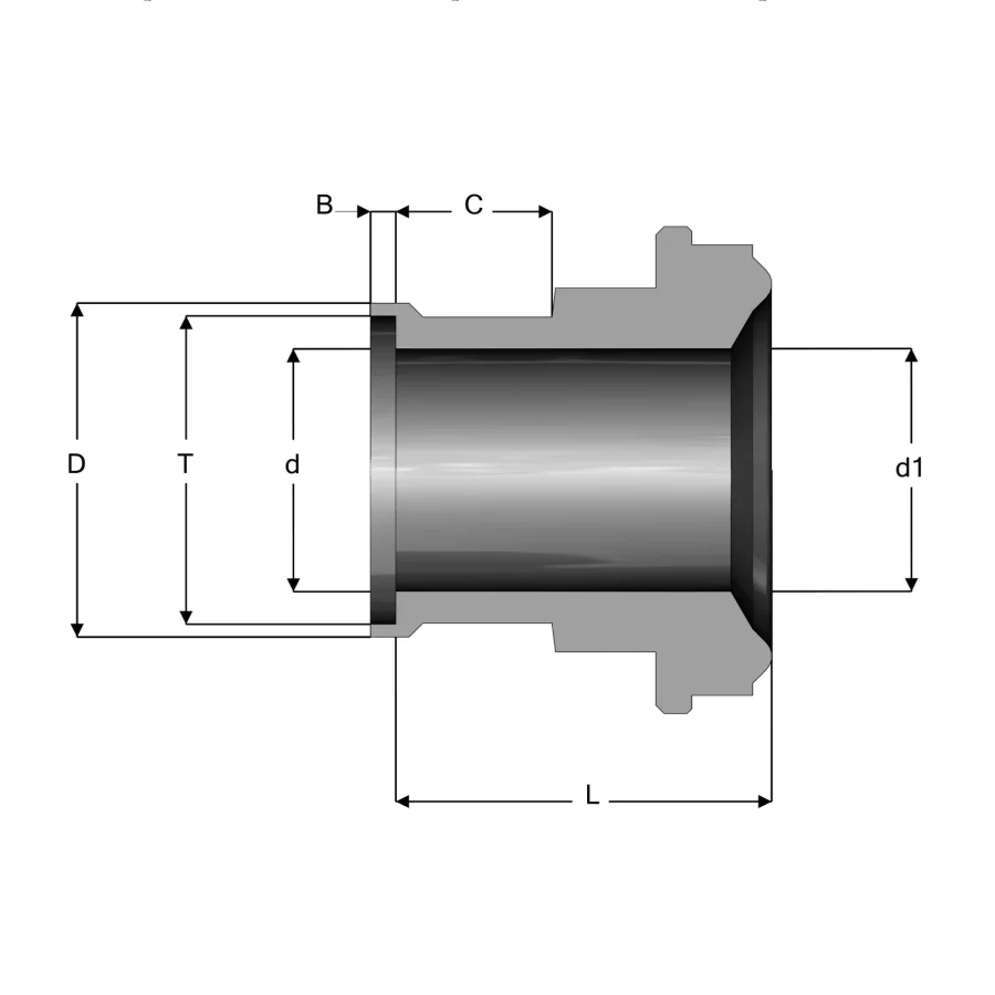 UHP Fitting Mini Short Female Gland - MG.EFC — 1