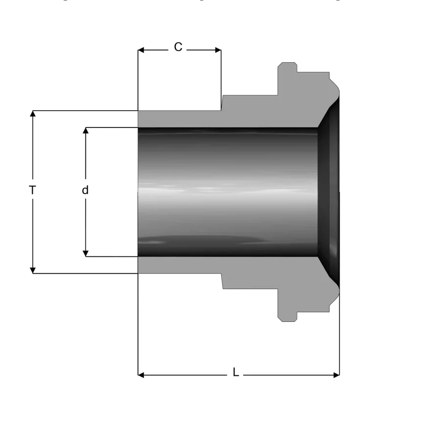 UHP Fitting Mini Short Female Gland - MG.EMC — 1