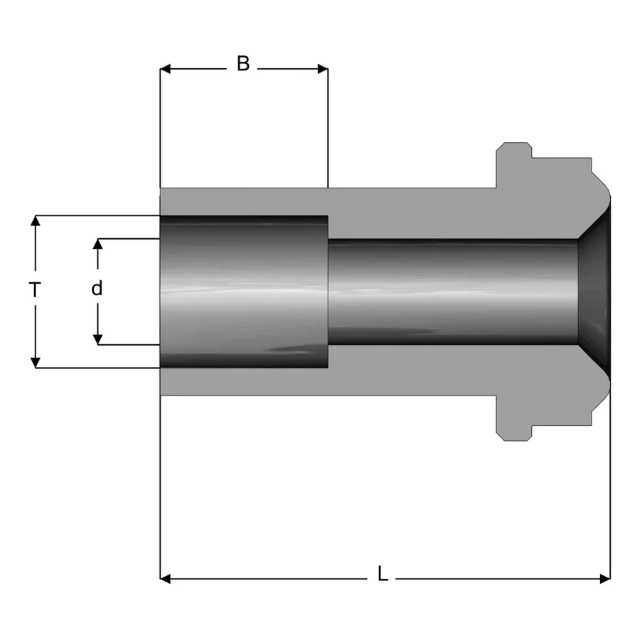 UHP Fitting Short Socket Weld Gland - EFC — 1