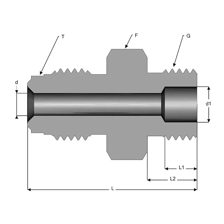 UHP Fitting Straight Thread Male Connector, O-ring - STMC — 1
